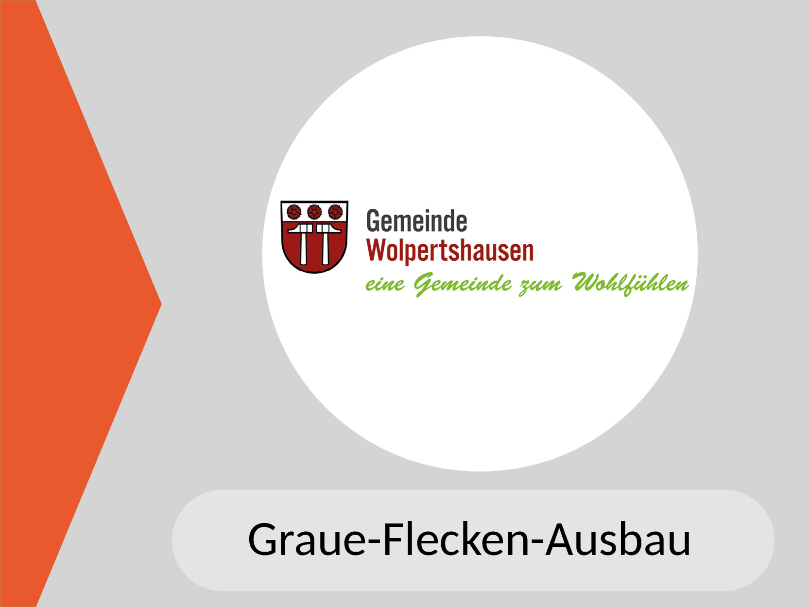 Logo der Gemeinde Wolpertshausen mit Hinweis auf Ausbau im Grauen-Flecken-Programm